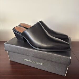 Banana Republic Leather Heeled Mule Shoes